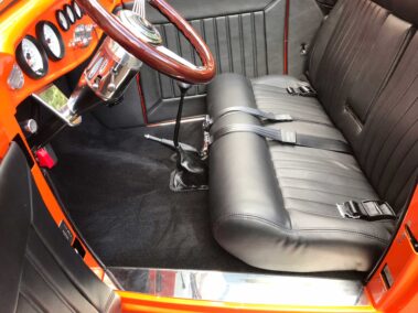 orange hot rod close up