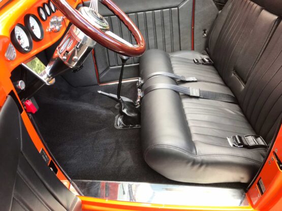 orange hot rod close up